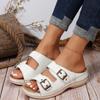 Women Double Buckle Wedge Heeled Sandals Female Summer New Clip Toe Platform Slippers Women Comfortable Thick Sole Flip Flops 43
