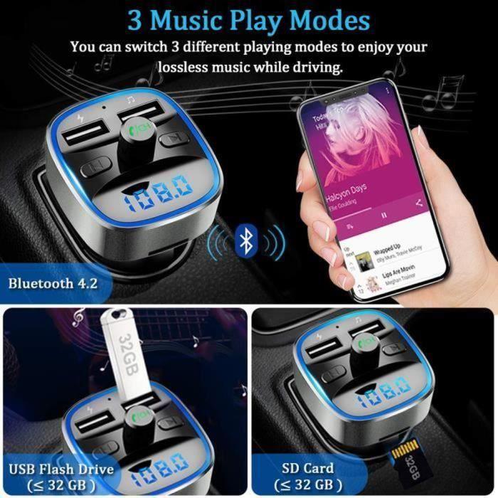 Transmetteur fm bluetooth - non spécifié - adaptateur radio - chargeur voiture - mains libres - sd/usb