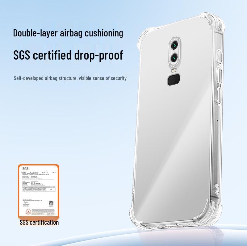 Прозрачный противоударный чехол из ТПУ с воздушными подушками для OnePlus 6T
