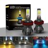 2x LED H8 H9 H11 White/Blue Dual Color COB Bulbs Flash Strobe Blinking Car Fog Light Kit 12V-24V