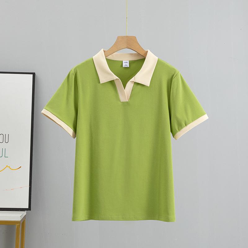 Летняя хлопковая женская футболка модного качества S-3XL с v-образным вырезом, женская повседневная футболка с короткими рукавами, топ