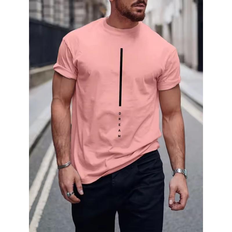 Летняя мужская повседневная спортивная свободная футболка оверсайз с простым принтом в виде букв, с круглым вырезом и короткими рукавами, 3D-топ