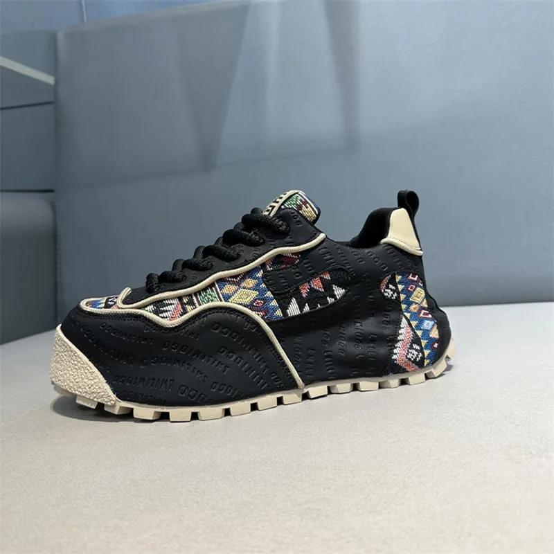 Весна Осень Новые Роскошные Мужские Кроссовки Высокая Толстая Подошва Повседневная Обувь Удобная и Дышащая Обувь для Бега и Спорта