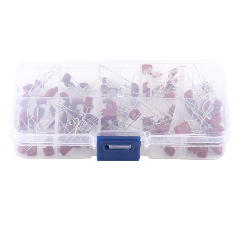 100pcs 10 Valued CBB Polypropylene Film Capacitors Assortment Kit 10nF   470nF