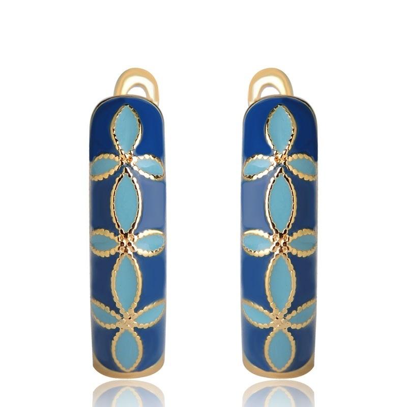 Женские серьги из ювелирной эмали с английским замком. Размер: 2 * 0,6 см