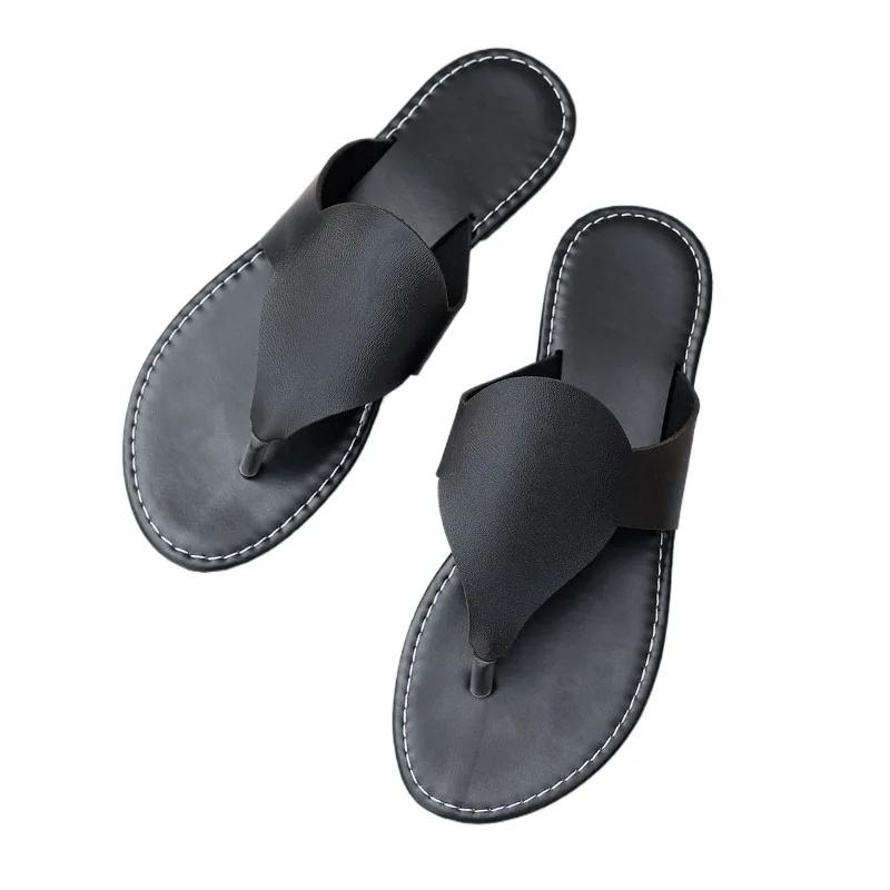 Мода 2025 Лето Новые Шлепанцы Женские Тапочки Уличные Низкий Каблук Большой Размер Сандалии Высокое Качество Повседневные Пляжные Тапочки Zapatos Mujer