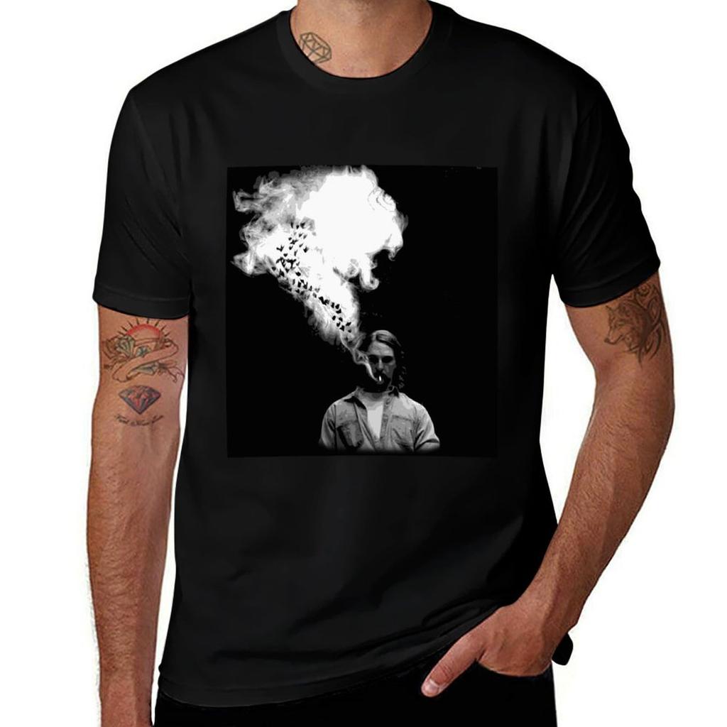 Rustin Cohle From True Detective Smoking A Cigarette Tshirt Sweat Absorbing Sports Tee Shirt