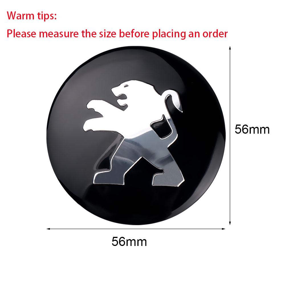 4PCS 56MM Car Styling Wheel Center Hubcap Stickers Decor Accessories For PEUGEOT 107 206 207 208 307 308 508 2008 3008 4008 5008