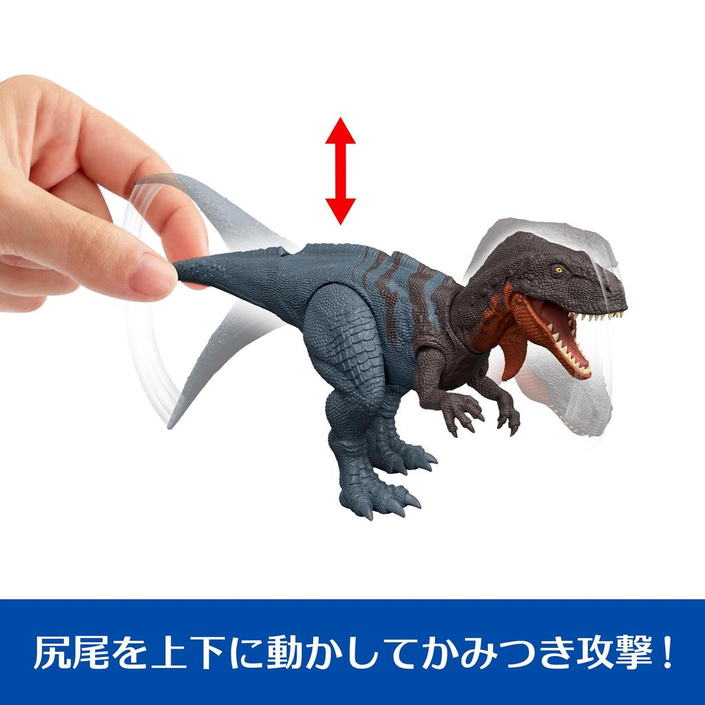 Mattel Фигурка Jurassic World, Рычащий Абелизавр, Игрушка-динозавр для детей, Длина: приблизительно. 12,5 дюймов, Возраст 4+, Синий, JGB91