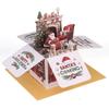 3D Christmas Greeting Card Folding Santa Claus Pop Up Invitation Card  Year Cards Navidad Blessing Gift Best Wishes Card