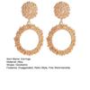 1 Pair Geometric Statement Earrings Vintage Style Sparkling Alloy Large Hollow Ring Women Girls Hoop Earrings Fashion Accessories Gift