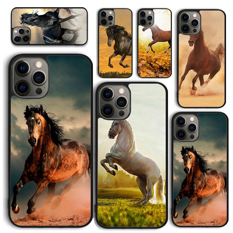 Чехол для телефона Running Black Quarter Horse для iPhone 17 Air 16 PRO MAX 15 14 PLUS 12 11 13 Чехол Fundas Shell coque