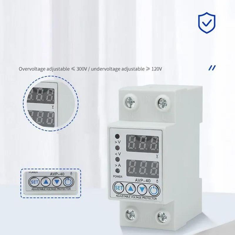 Универсальное реле напряжения 40А (Регулируемый порог напряжения/тока) Однофазный, автоматический сброс