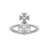 VIVIENNE WESTWOOD Серьги-пусеты Mayfair с рельефом, инкрустированные кристаллами Сатурна, Женские серьги Серебро Лаванда Латунь 62010029-02W287-MY