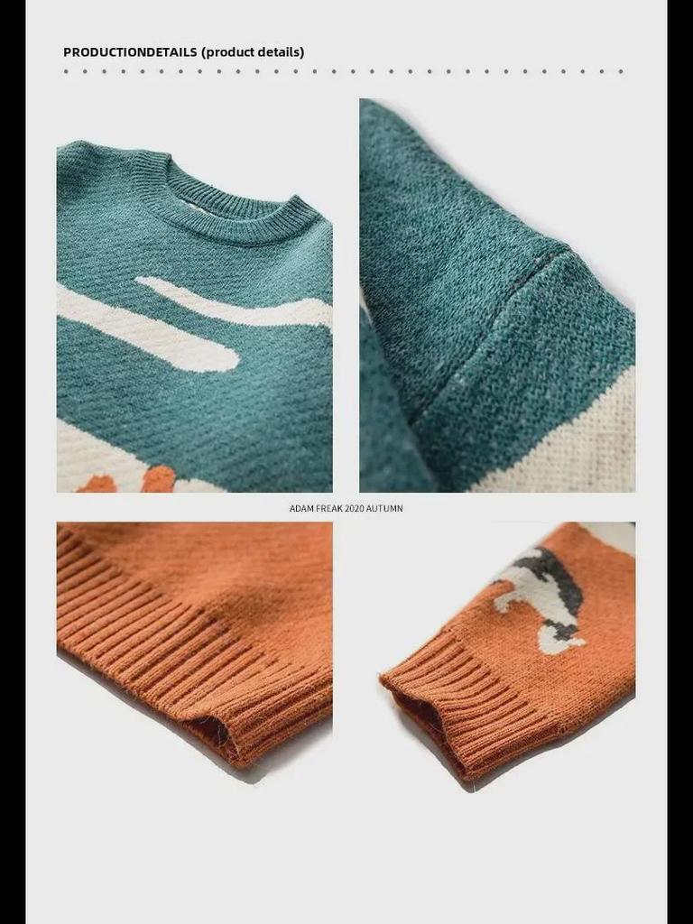 Унисекс японский ретро вязаный свитер: Коллекция осень/зима 2022 года от американского модного бренда