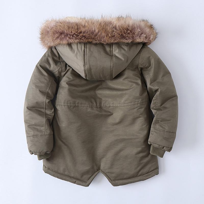 Boys Coats Velvet and Thickened 2024 Winter Fashion Hooded Jacket Boys' Clothing Children Cotton-padded Jackets