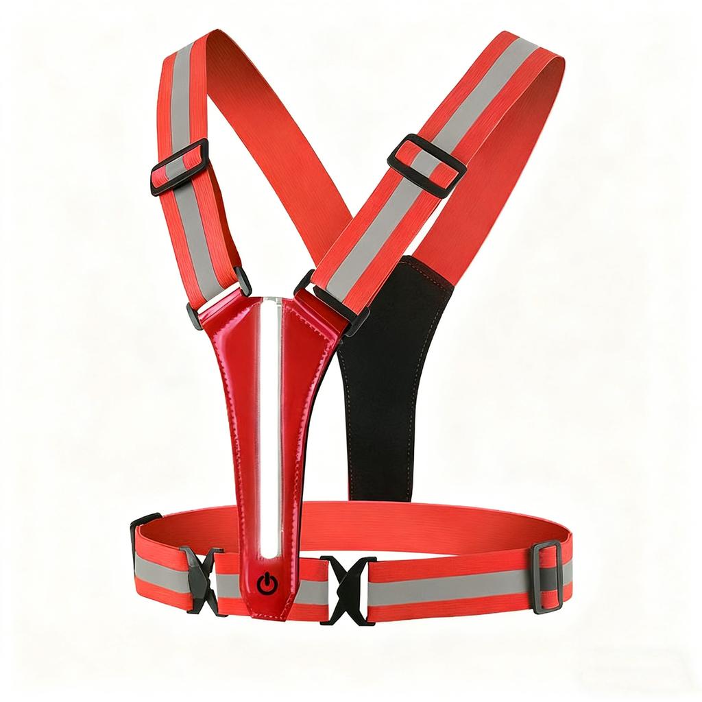 1PCS LED Reflective Running Vest USB Rechargeable High Visibility Night Running Riding Clothing Elastic Band,Safety Warning Vest