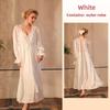 Satin Pajamas Women's Lace Light Luxury Long-sleeved Cool Nightgown Bathrobe Loungewear