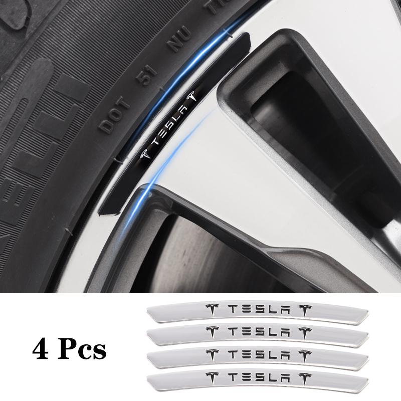 TBQW4 4pcs 56mm Tesla Wheel Center Cap Hub Cover Badge Emblem Sticker Car Accessories For Tesla Model 3 Y 2023 S X Cybertruck Highland
