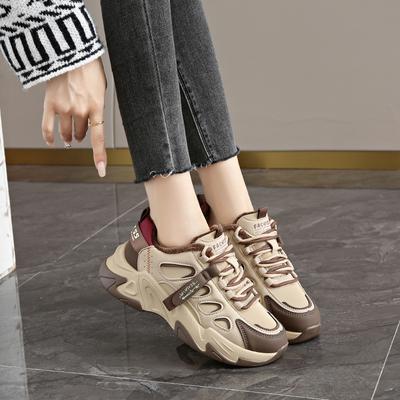 CRLAYDK Женские массивные кроссовки Зимние на платформе Меховая подкладка Теплые Повседневные На шнуровке Обувь для ходьбы Модные Спортивные Теннисные для леди