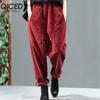 3 Color Corduroy Banana Pants with Elastic Waistband for Spring-autumn Period