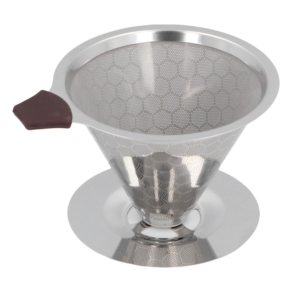 Капельная кофеварка (дриппер) 600 Mesh, двойной слой из нержавеющей стали 304, многоразовый безбумажный фильтр для заваривания кофе