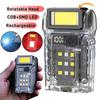 Portable LED COB+SMD Flashlight Head Rotation Magnetic Torch Built-in Battery USB Rechargable Outdoor Camping Emergency Lantern