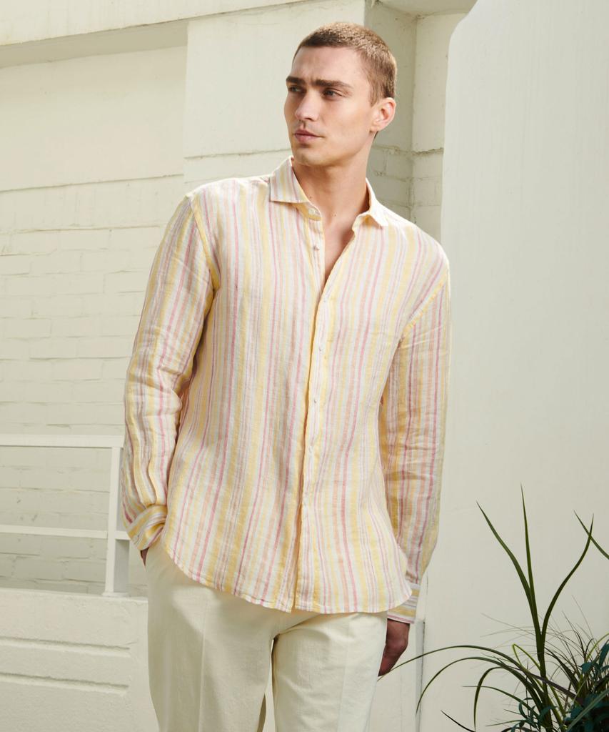 PRODESHIRT Malta Striped Linen Shirt (Pink)