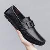 Fashion Genuine Leather Mens Loafers Simple Slip-On Casual Shoes Lightweight Driving Shoes Versatile Moccasins Fashion Man Walking Shoes