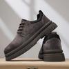 Мужская кожаная повседневная обувь Новая Ретро Толстая подошва Износостойкая Удобная На шнуровке Плоские кроссовки Уличная мужская обувь для ходьбы