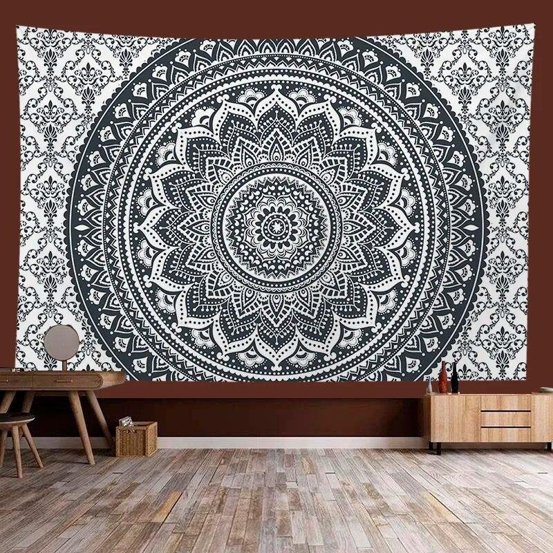 Mandala Floral Tapestry Bohemian Hippie Hanging Cloth Wall Art Decoration Background Cloth Room Living Room Home Decor