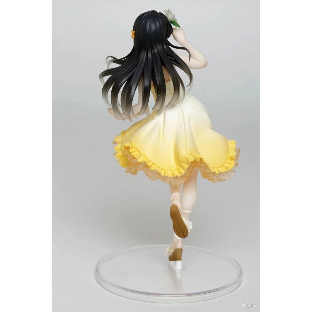20CM Anime Figure Sakurajima Mai Anime Youth Pig Head Boy Will Not Dream Of Bunny Girl Senpai Sitting Yellow Dress Model Toys