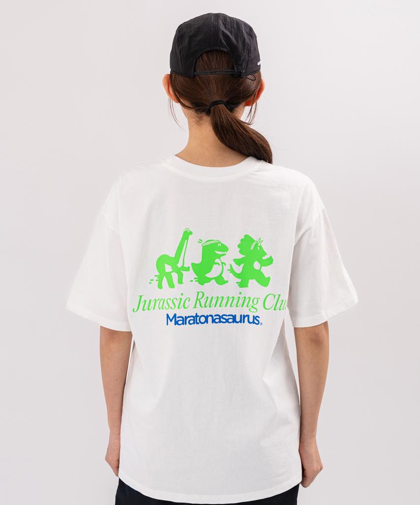 BIGWAVE COLLECTIVE Dinosaur Running Club Short Sleeve T-Shirt (Off-White)