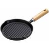 Ishigaki Cast Iron Skillet Grill Pan with Wooden Handle, 18cm, 4455