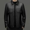 Sheepskin Leather Jacket Men's Spring and Autumn New Business Casual Lapel Leather Jacket