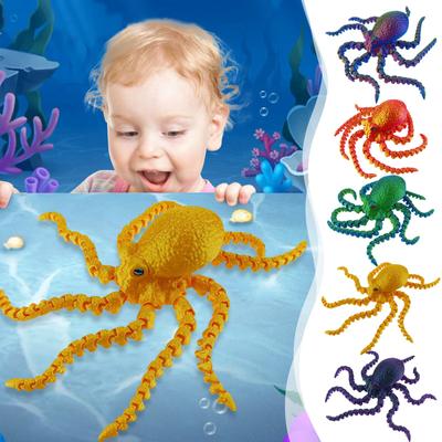 Многоцветный образец игрушки Kraken, напечатанной на 3D-принтере, с имитацией глаз, подвижными соединениями и градиентным светом