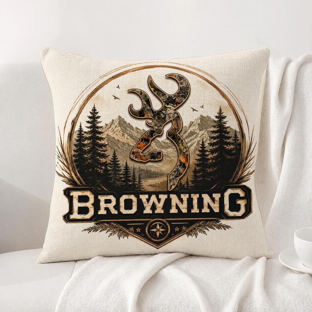 Brand Browning Cushion Cover Natural Linen Pillowcase Set AllinOne Decor Cushion Cover for Sofa Bedroom Chair