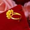 Peony Goldplated Stunning Ring For Women Featuring Adjustable Size And Sweet Floral Design