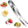 Kitchen Tools 304 Stainless Steel Manual Fruit Watermelon Cube Cutter Slicer and 6 Pieces Stainless Steel Two Teeth Fruit Fork