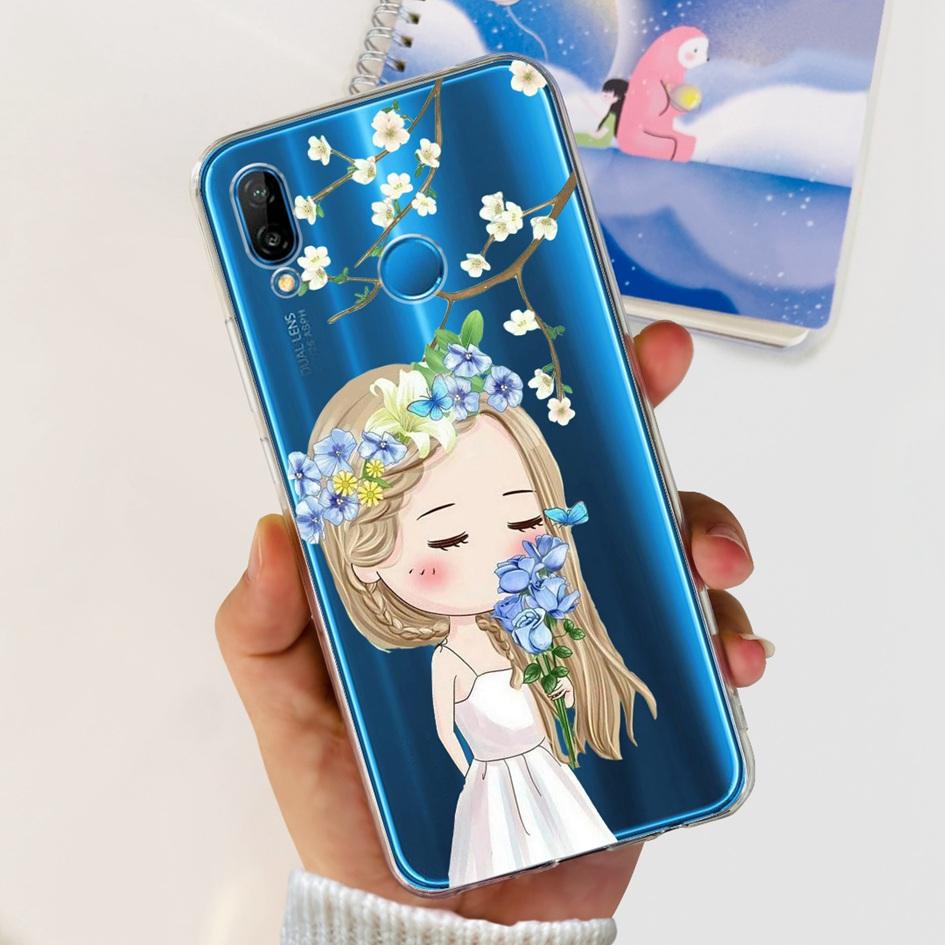 Чехол для Huawei P20 Lite Чехол Милый Астронавт Мультяшный Тонкий Прозрачный Мягкий Силикон Задняя Крышка Телефона Для Huawei P20Lite ANE-LX2 Funda