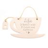 Celebrations Love Life Friends Tea Cup Plaque
