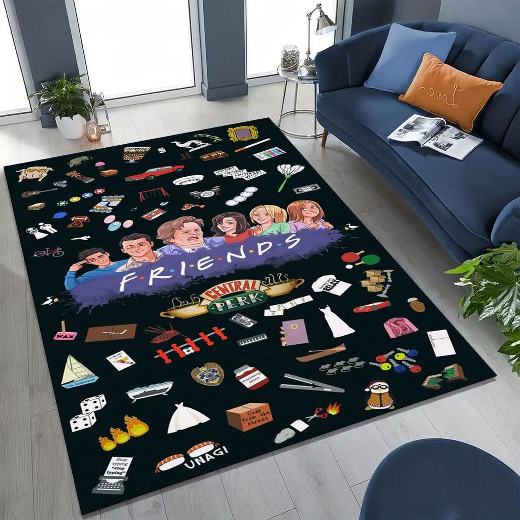 Классический коврик с логотипом Friends Central Perk для спальни, гостиной, дивана, домашний придверный коврик, декор, большой детский игровой нескользящий коврик для пола