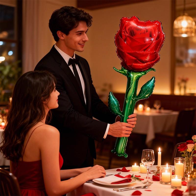 50x150cm Large Red Rose Aluminum Film Balloon Mother's Day Valentine's Day Wedding Gift Anniversary Birthday Party Decorations