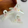 Trendy Floral Hair Claw Clip In Multiple Color Options For Chic Casual Looks