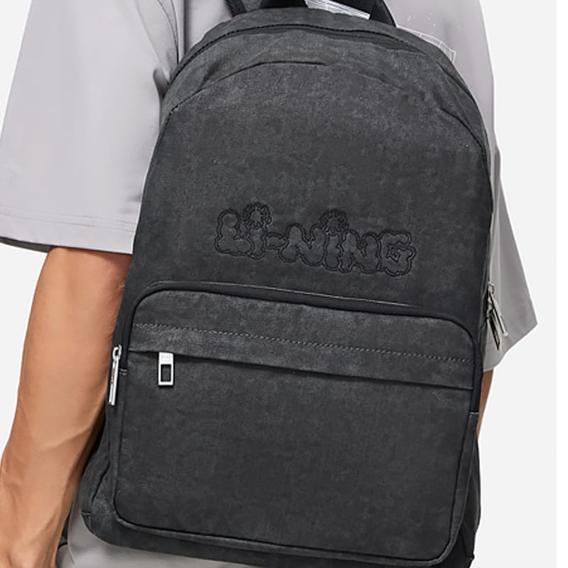 Li Ning Sports Life Collection Polyester Backpack Unisex Black ABST057-1