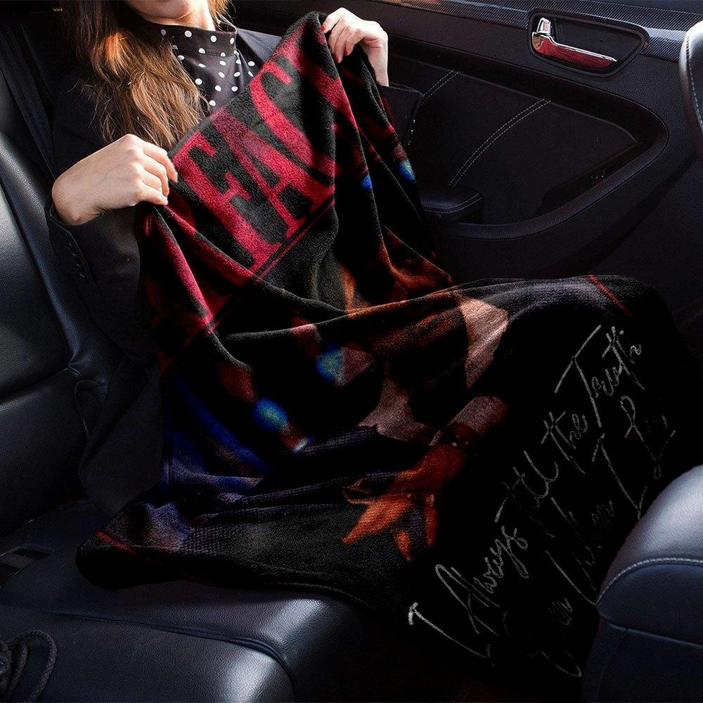1pc Scarface-Inspired Flannel Blanket - Soft Cozy All-Season Throw for Bedroom, Sofa, Camping, Travel - Perfect Gift for Movie FansB46