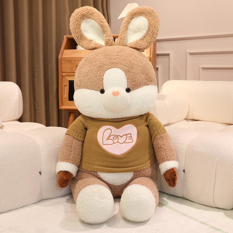 Large Sweater Rabbit Doll Plush Toy Clothing Big Rabbit Doll Girls Soothing Ragdoll Birthday Gift