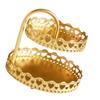Double Layer Pastry Tray Decorative Copper Gold Biscuits Dessert Display Plate for Wedding Loving