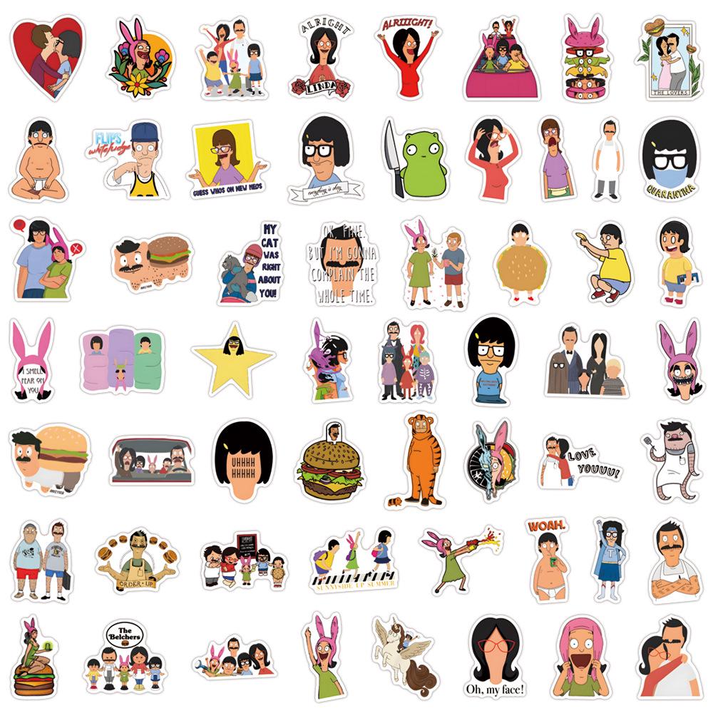 55-110 Мультяшные граффити наклейки: Happy Burger и Bob's Burgers для багажников автомобилей