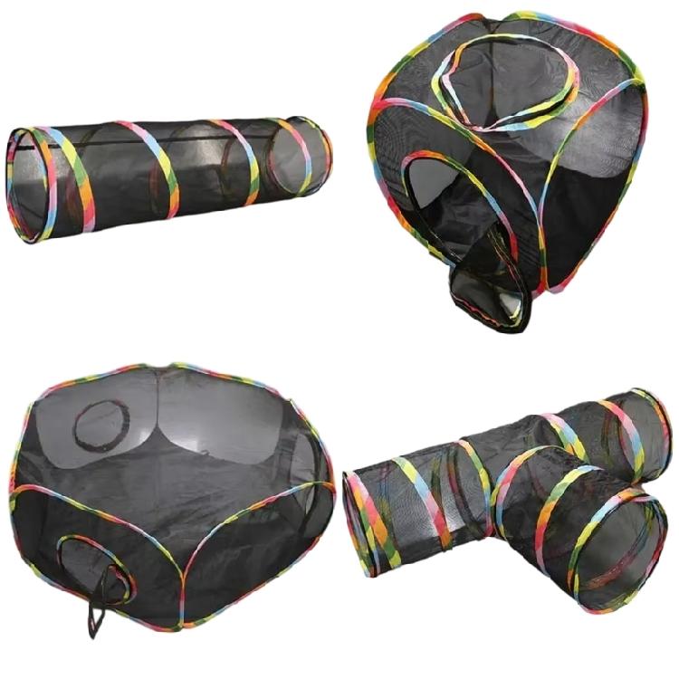 Indoor Cats Tunnel Tent Foldable Playtent Teaser Toy Physical Activity Tent Chew Resistant Playhouse for Pet Enriching